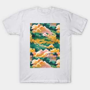 Green, yellow, and Pink Sky T-Shirt